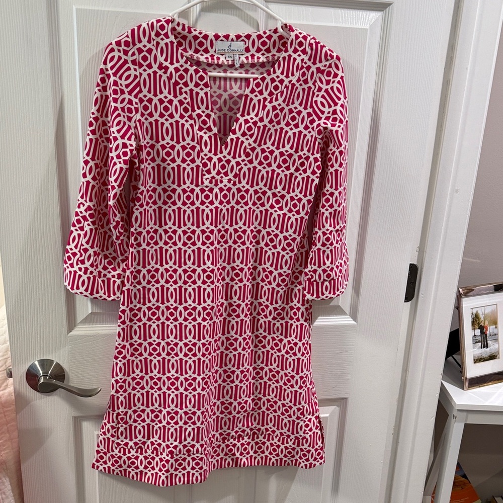 Jude Connally Geometric Pink Dress